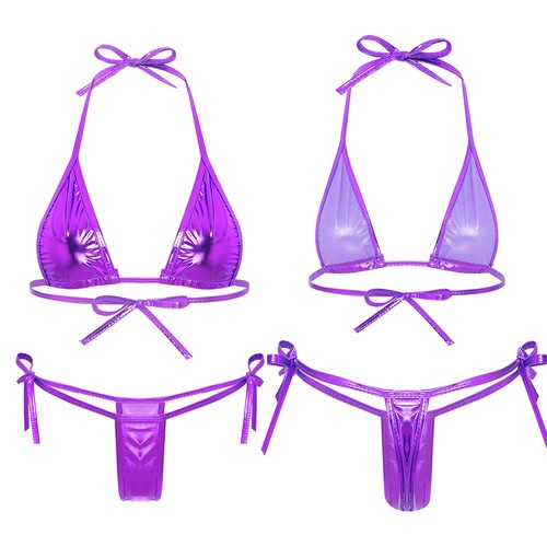 Women Lingerie Unlined Set Tempting Bra Wireless Thong Nightclub Swimwear Cup - Picture 25 of 109
