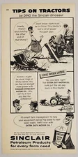 1957 Print Ad Sinclair Farm Petroleum Products Tractor Dino the Dinosaur