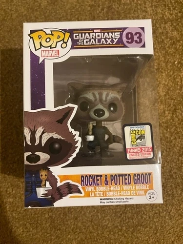 Funko Pop #93 Rocket and Potted Groot SDCC Sticker 2015 - MCU Guardians Galaxy