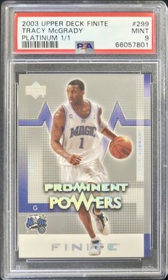 2003-04 UPPER DECK FINITE #299 TRACY McGRADY MAGIC HoF MINT PSA 9 PLATINUM 1/1 !