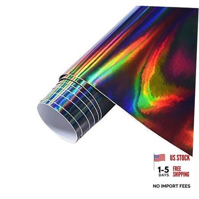 Holographic Laser Black Chrome Vinyl Sheet Car Wrap Film Self Adhesive Sticker
