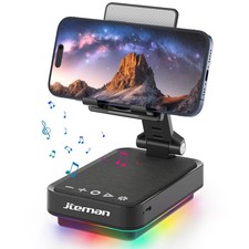Gifts for Men Cell Phone Stand with Wireless Bluetooth Speaker and Light
