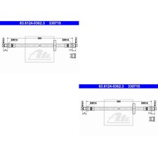 2x ATE Bremsschlauch Hinterachse für Audi 100 43 C2 1.6 2.0 VW LT 28-35 I
