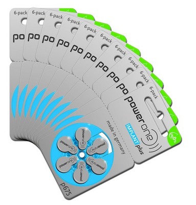 60 x Varta Power One Implant Plus Hörgerätebatterien P675 PR44 6er Blister