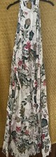 SHEIN halterneck maxi dress cream vibrant botanical floral print.size XL -i
