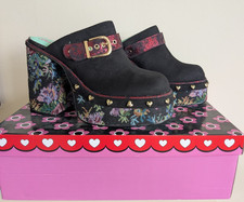 Ladies Bed Of Roses Irregular Choice Clog Style Shoes Heels Size 41 Approx 7.5UK