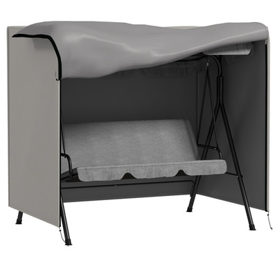 Schaukelstuhlbezug hellgrau Oxford Polyester 177x114x152cm wetterfest Reißverschluss