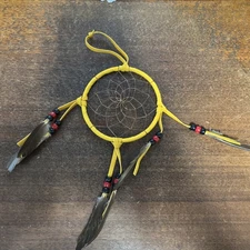 Navajo Native American Dream Catcher Curtis Bitsui Dream Catcher 4" Tanish Wow E