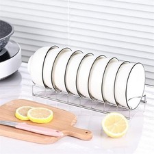 1/2X Bowls Plates Storage Rack Organiser for Kitchen Cupboard Drainer Holder