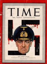 1942 Time April 20 - Nazi Admiral Raeder; Bataan; Battle of Australia; S Musial
