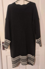 Women’s Black & White Geometric Embroidered 2 Piece Co Ord Long Sleeve One Size
