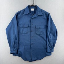 Vintage Big Mac Work Shirt Mens XL 23x30" 80s Blue Perm Press JC Penney
