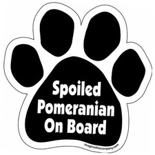 Paw Car Magnet, Spoiled Pomeranian on Board, 5-1/2-Inch by 5-1/2-Inch