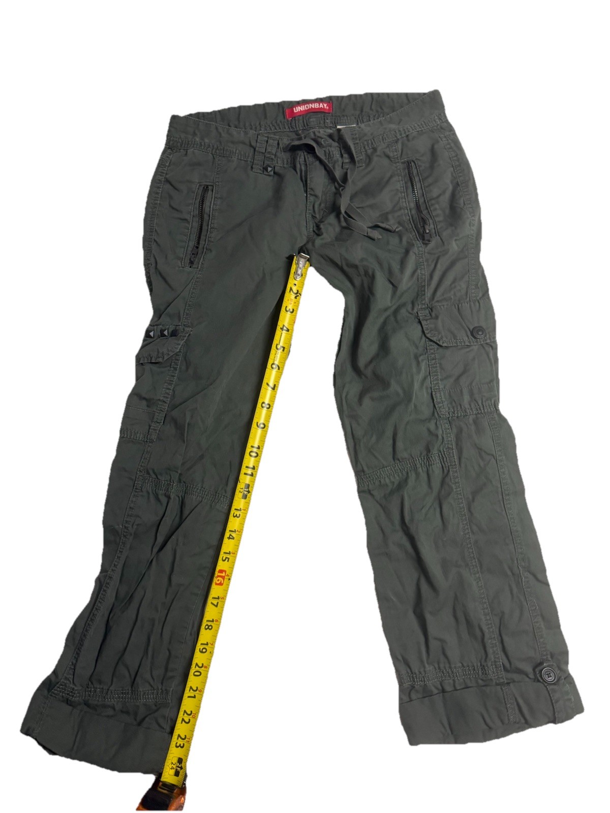 Green Cotton Twill Regular Straight Juniors