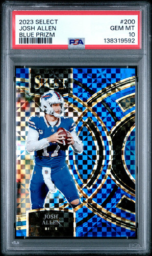 2023 Panini Select Josh Allen #200 PSA 10 Blue Checker /149 Bills Color Match
