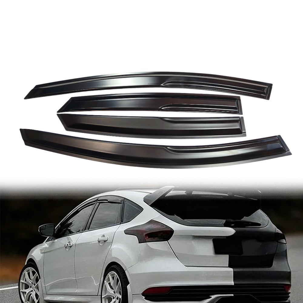 For 2012-18 Ford Focus Hatchback Window Visor Rain Guards Shade Wind Deflectors