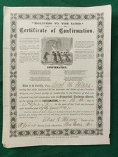 Vintage 1884 Certificate of Confirmation Jacob Haas St. Johns Pine Grove PA