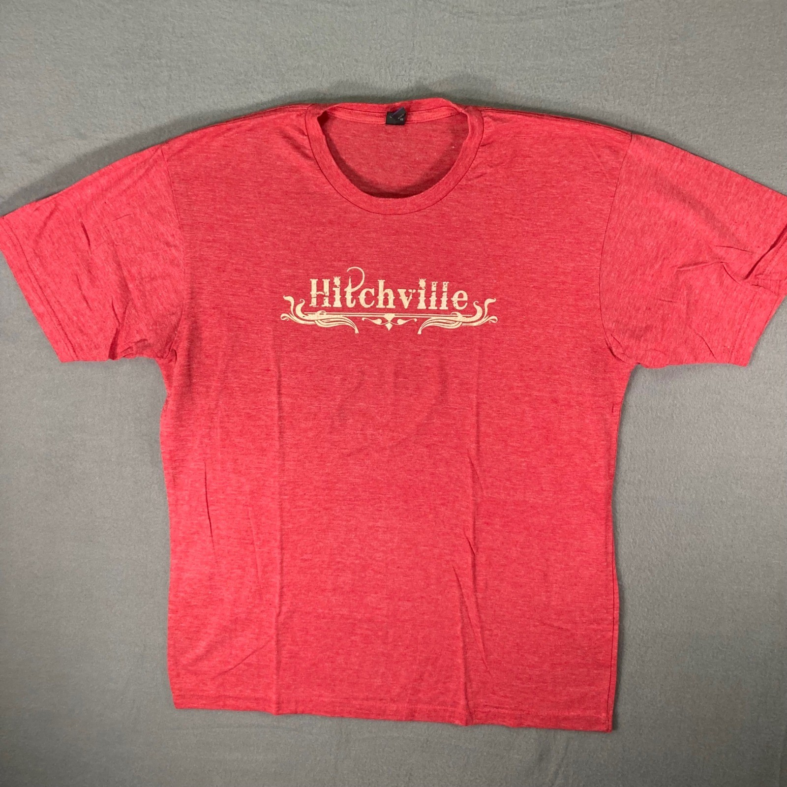 Hitchville T-Shirt Men Large Red Graphic Tee Country Music Nashville Band Shirt