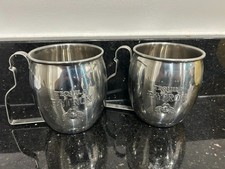 2 - Patron Tequila Stainless Steel Mug Cup Metal Embossed Bee Logo
