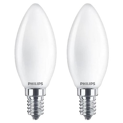 2 x Philips LED Filament Kerzen 2,2W = 25Watt E14 Opal matt 250lm warmweiß 2700K