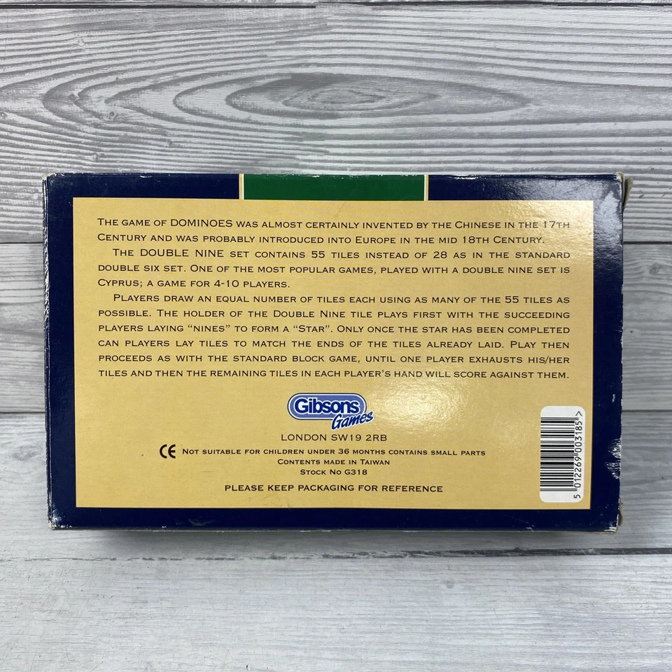 Double Nine Dominoes Gibson's Games Classic 55 Dominoes Varnished Box PC - Image 2 of 4