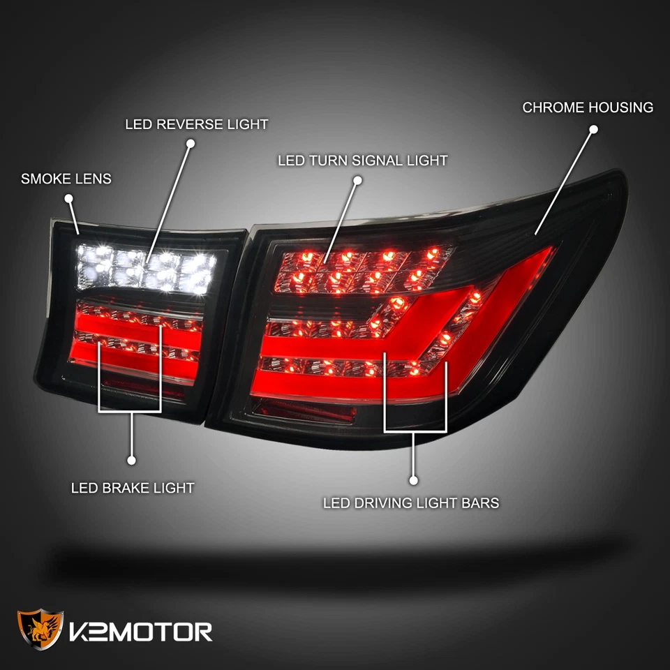 Smoke Fits 2007-2009 Lexus LS460 LED Tail Lights Brake Lamps Left+Right 07 08 09 Foto 3 de 4