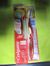 2pk Colgate 360 Advanced Whitnening Optic White Manual Toothbrush, Soft Bristles