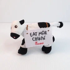Chick-Fil-A "EAT MOR CHIKIN" Cow PLUSH Toy Factory Plush Doll 4.5"