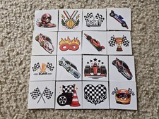 Race Car Temporary Tattoos Kids Car Racing Theme Lot of 16 Racecar
