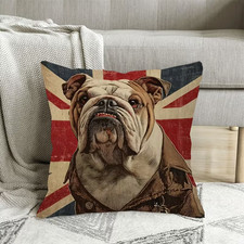 New 45 x 45cm British Bulldog Union Jack UK Cushion Cover