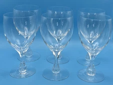 MCM Orrefors Crystal Sweden Coronation Wine Claret Water Goblets 6" set 6 READ