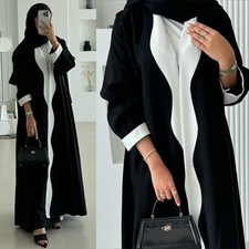 Muslim Open Abaya Women Long Dress Kimono Modest Robe Cardigan Party Gown Dubai