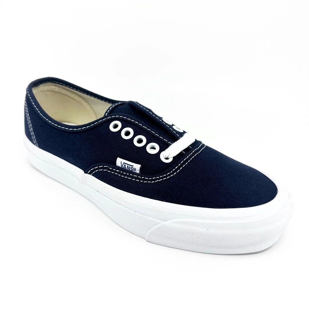 Vans Vault OG Authentic LX (Canvas) Navy Blue White Womens Casual