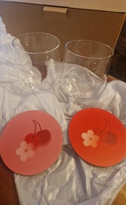 2x Waterdrop Cup / Glas *Signatur Glasses    ** 380ml **NEU + Untersetzer Cherry