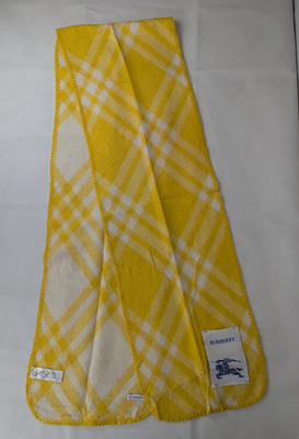 BURBERRY Cashmere Plaid Scarf   Iconic Yellow Nova Check   AUTHENTIC   FAST SHIP