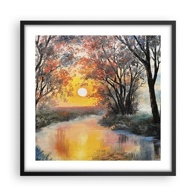 Wandbilder 50x50cm Poster Fluss Sonne Bäume Wandposter Bilder Wall Art Wanddeko