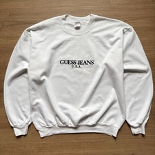 Vintage 90s Guess Made In USA Embroidered Crewneck Sweatshirt L George Marciano