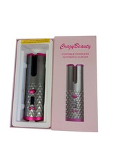 CrazyBeauty Portable Cordless Automatic Hair Curler S600 Pink Boxed