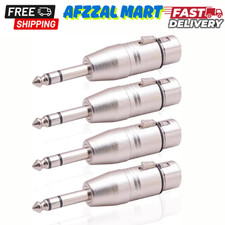 4 Pack Xlr Female To 1/4" Trs Adapter Balanced Female Xlr To Quarter Inch 6.35mm