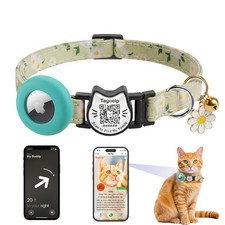 Cute Floral Breakaway Cat Collar with QR Code ID, Lightweight Cotton Safety C...
