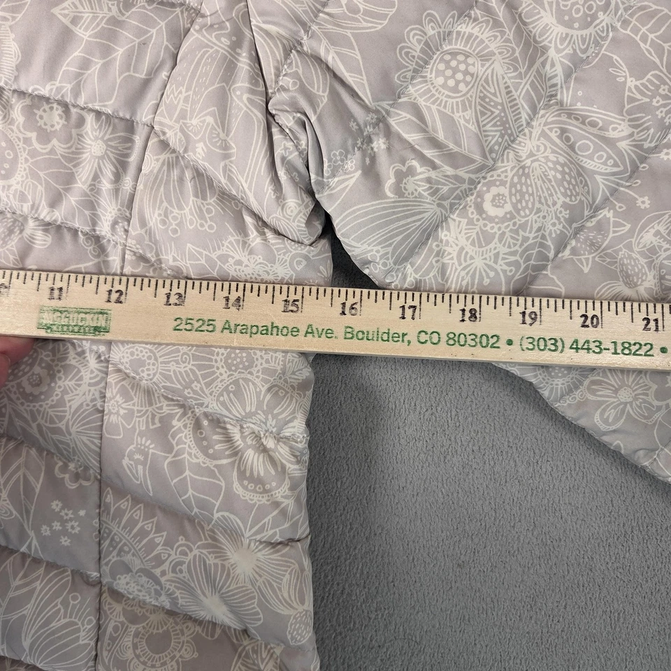 Chaqueta acolchada de plumón Patagonia para niños grande gris estampado floral forrada en agua 68233 Foto 4 de 4