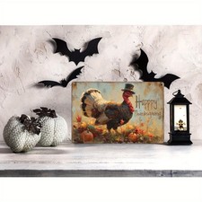 Vintage Country Turkey Wall Decorations: Thanksgiving Tin Metal Signs Home D cor