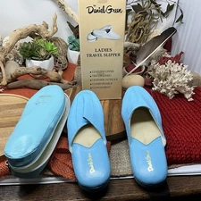 Daniel Green Ladies Travel Slipper Blue Tricia M70 Size 7M