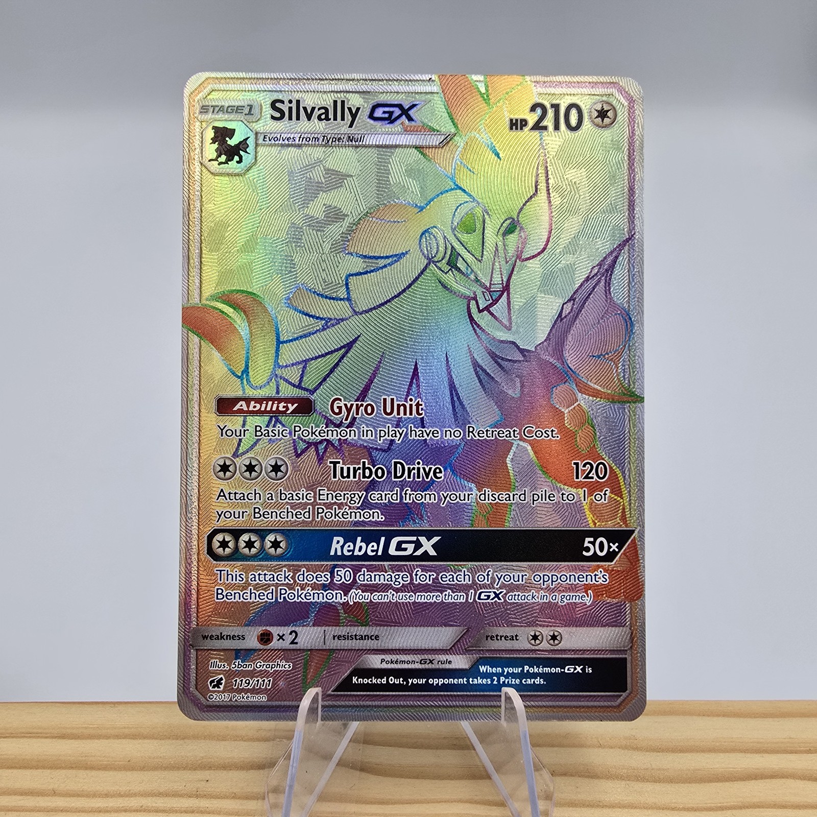 Silvally GX 119/111 NM (Secret) SM Crimson Invasion - Rainbow Pokemon TCG
