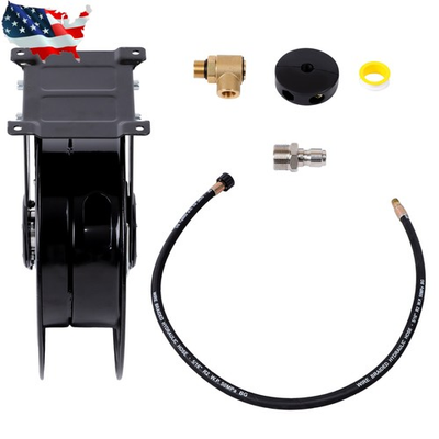 #ad #ad 50FT with Swivel Arm Pressure Washer Hose Reel 3 8quot; NPT Outlet Pipe 4000 PSI $110.87