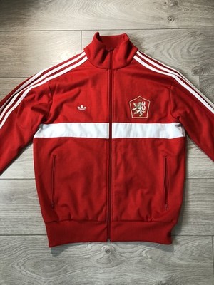CZECHOSLOVAKIA 2005 FOOTBALL SOCCER TRACK TOP JACKET RETRO ADIDAS sz L Large