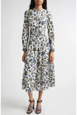 NEW, Ulla Johnson Laurentine Floral Print Long Sleeve Dress Sz 8 #MD1943