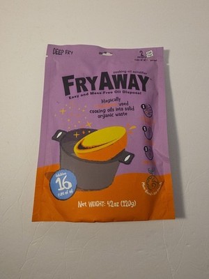 FRY AWAY- Cooking Oil Solidifier Deep Fry - Each Pack Solidifies 16 Cups Oil