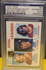 Topps 1978 Goal Leaders Lafleur/Bossy/Shutt  Autos PSA/DNA