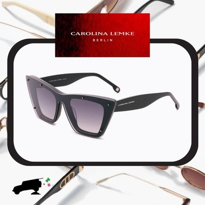 New Carolina Lemke Eyewear~Tessa Black Shiny CL9230-01 W/ Case